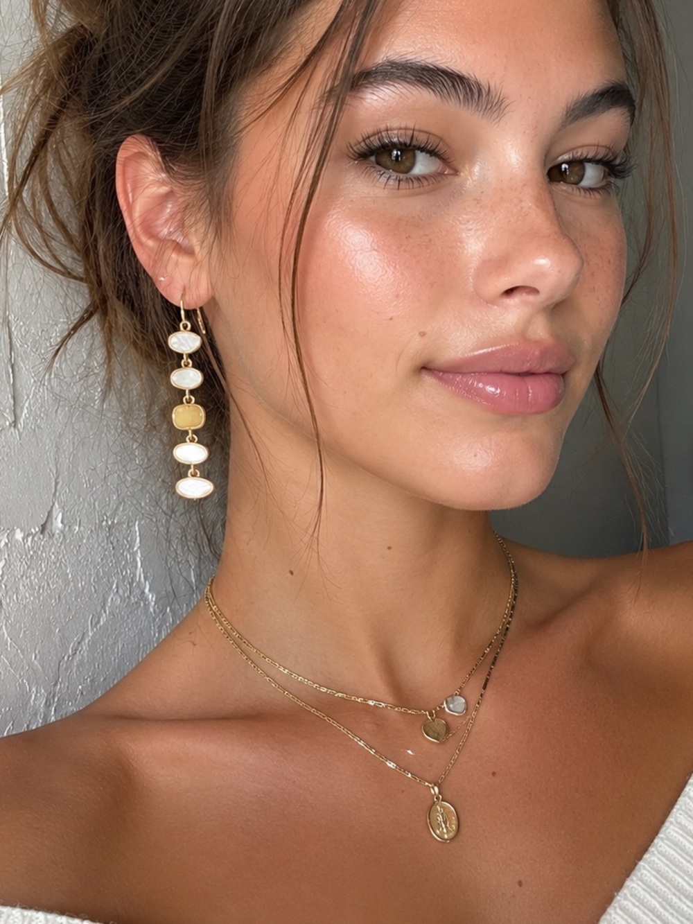 Gold tone drop earrings